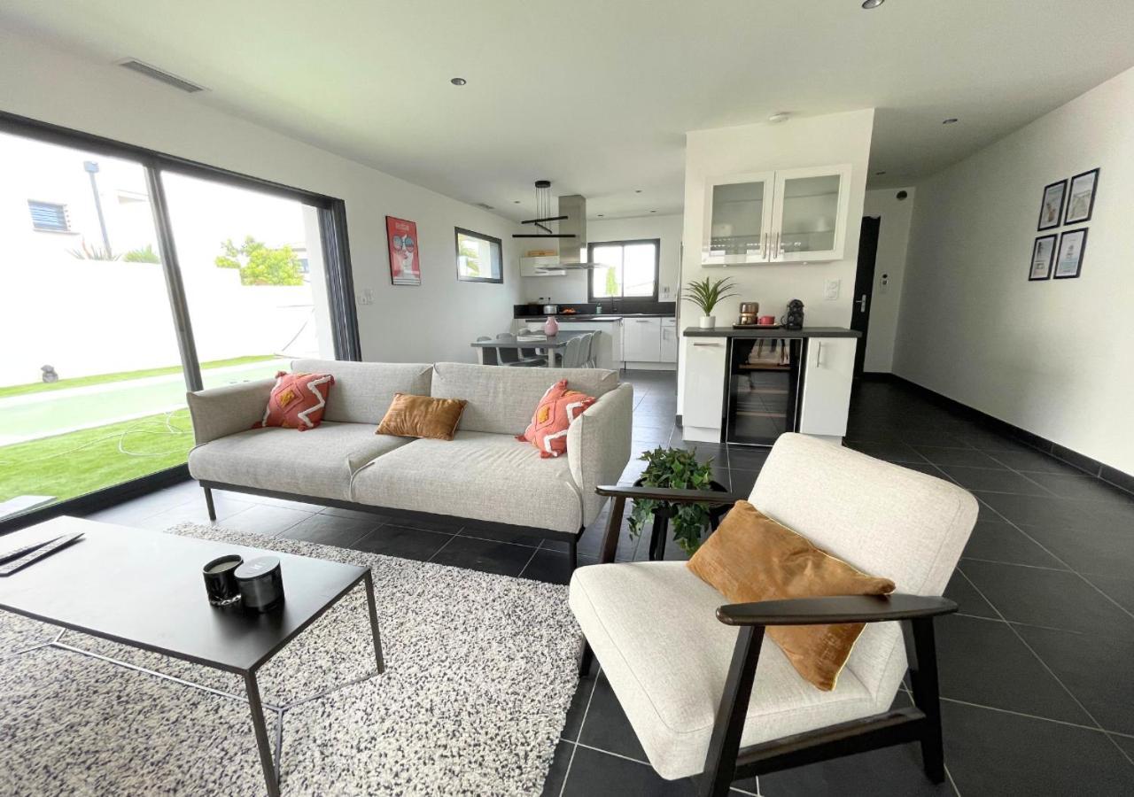 Villa Contemporaine Avec Piscine Chauffee Proche Des Plages Sauvian Eksteriør bilde