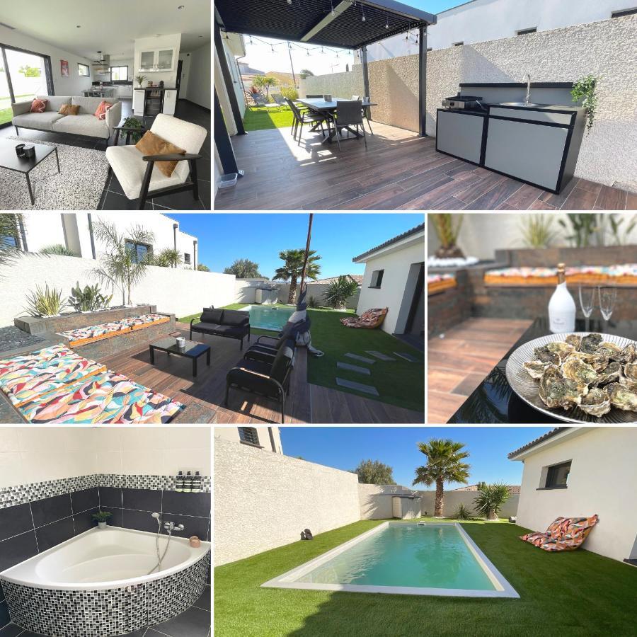 Villa Contemporaine Avec Piscine Chauffee Proche Des Plages Sauvian Eksteriør bilde